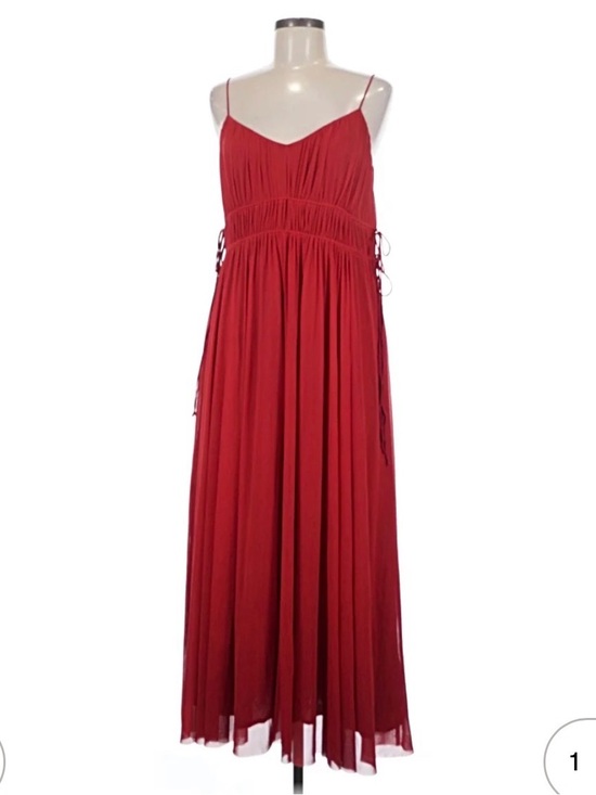 Madewell Dresses & Skirts - Madewell Red Spaghetti-Strap Maxi Dress with Side Ties | NWT
